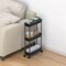 Tier Rolling Cart with Wheels,Slim Storage Cart,Narrow Storage Cabinet,Under Desk Storage,Rolling Utility Cart Storage Organizer for Office Bathroom Kitchen Laundry Room Narrow Places, Black